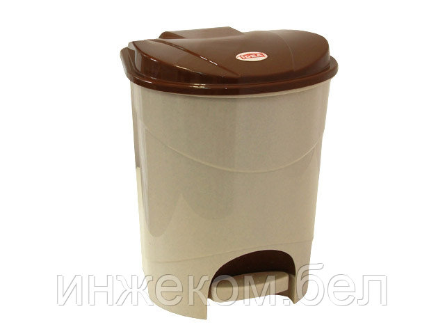 Контейнер для мусора с педалью 7л (бежевый мрамор) IDEA - фото 1 - id-p146033481