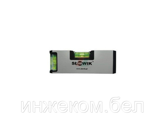 Уровень 140 мм 2 глаз. карманный магнитн., серебро PK2M SLOWIK (быт.) (580 гр/м 1.0 мм/м  магнитный)