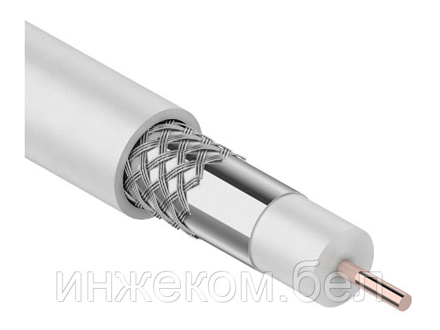 Кабель RG-6U (75 Ом), CCS/Al/Al 32 % (бухта 100 м) белый PROconnect LIGHT (Телевизионный кабель для - фото 1 - id-p126619319