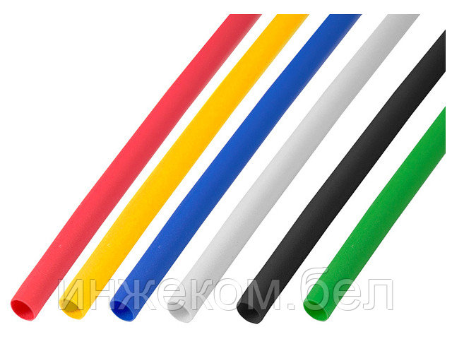 Набор термоусадочной трубки 4,0 / 2,0 мм, пять цветов (упак. 50 шт. по 1 м) REXANT - фото 1 - id-p126619340