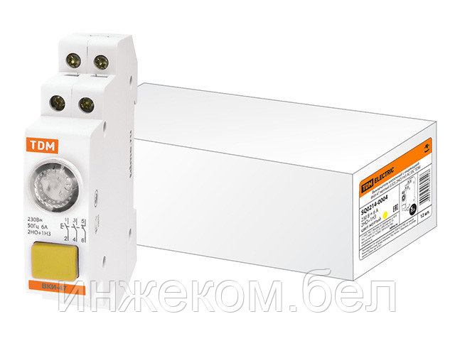 Выключатель кнопочный с индикацией ВКИ-47 желтый (LED) 2НО,1НЗ AC/DC TDM - фото 1 - id-p146034490