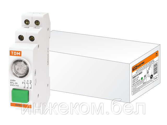 Выключатель кнопочный с индикацией ВКИ-47 зеленый (LED) 2НО,1НЗ AC/DC TDM