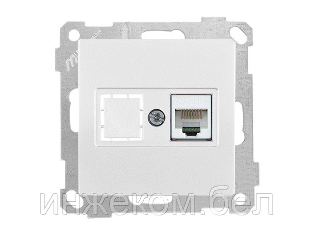 Розетка компьютерная 1xRJ45 (Cat5e, скрытая, без рамки) белая, DARIA, MUTLUSAN ((RJ 45) 8-pin, соединения - фото 1 - id-p146037290