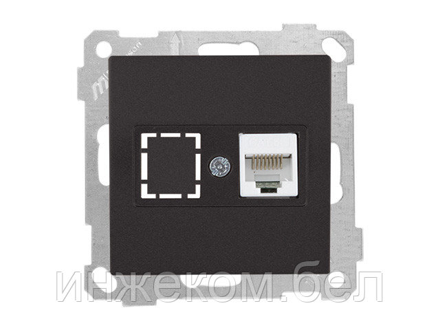 Розетка компьютерная 1xRJ45 (Cat5e, скрытая, без рамки) черная, DARIA, MUTLUSAN ((RJ 45) 8-pin, соединения - фото 1 - id-p146037293