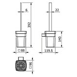 LANGBERGER Black Edition Ерш стекло к стене квадратный 11325А-BP черный, фото 2