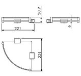 LANGBERGER Black Edition Полка угловая 22 см со стеклом 11351F- BP черная, фото 2