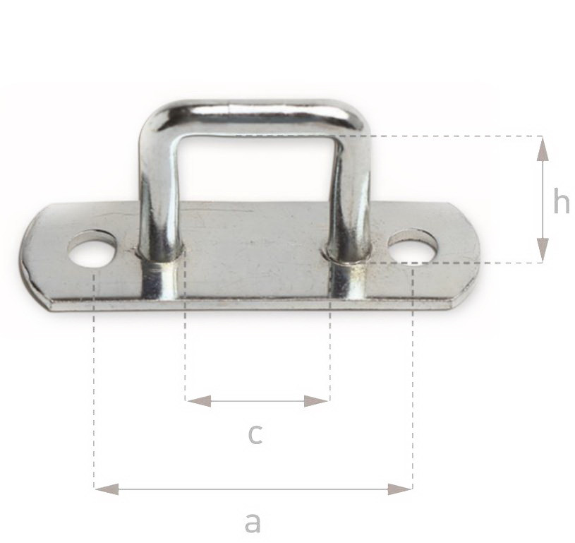 Скоба тентовая квадратная, h-16 мм, Bozamet 18.16 (500 ед.)