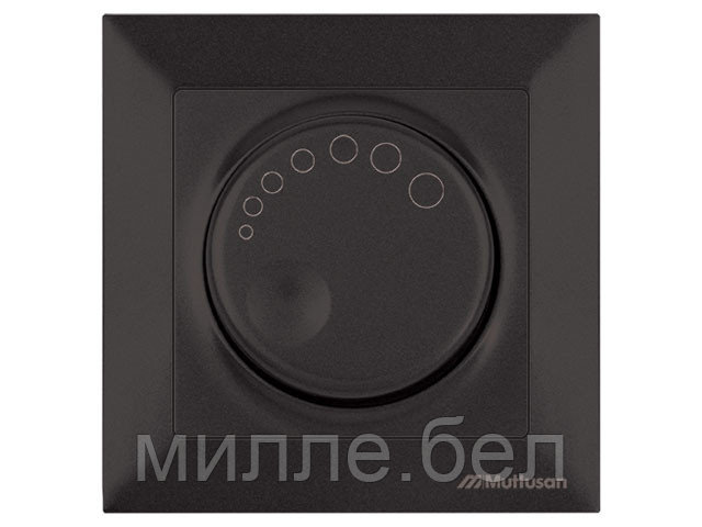 Выключатель поворотный (диммер) (скрытый, винт. зажим, 600Вт) черный, DARIA, MUTLUSAN (220VAC, 60 - 600VA,  50