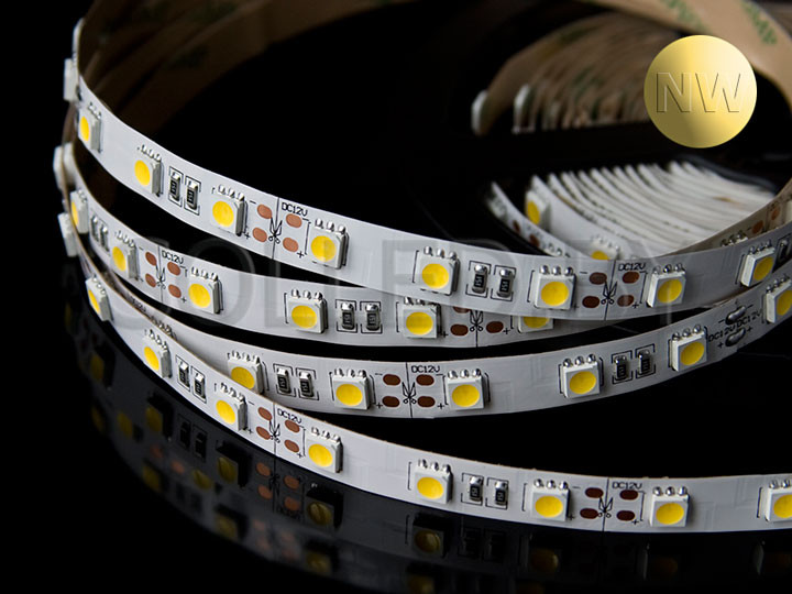 Светодиодная лента SMD 5050 60LED 14,4W 12V IP20(33) белый нейтральный