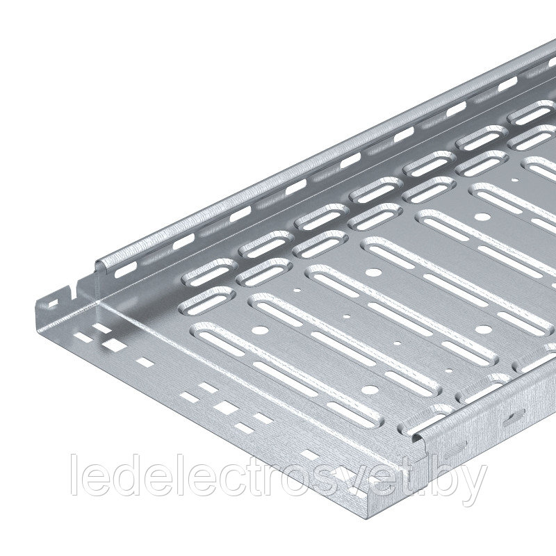 Лоток RKSM 310 FS кабельный перфорированный, безболт. соединение, 35Х100Х3000мм (ВхШхД), конв. оцинк.