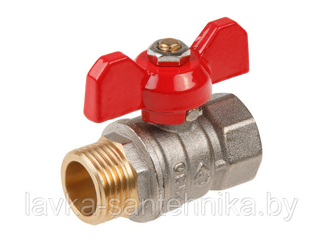 Кран шаровый 1/2" нар.-вн. бабочка PN30 AV Engineering - фото 1 - id-p146108302