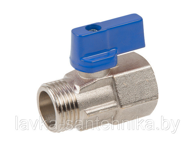 Кран шаровый MINI 1/2" нар.-вн. синяя ручка AV Engineering - фото 1 - id-p146108315