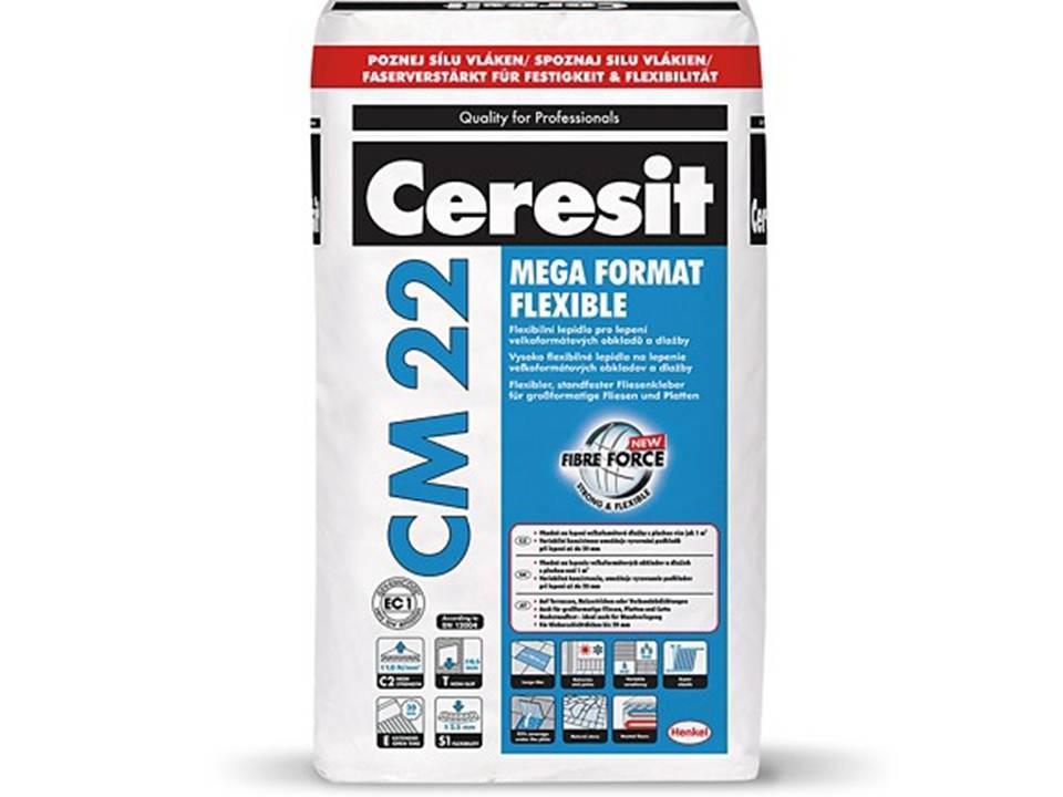 Клей для плитки Ceresit CM 22 "Mega Format Flexible" с Fibre Force высокоэластичный 25 кг