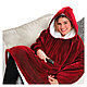 Двухсторонняя толстовка - халат с капюшоном (плед) Huggle Hoodie Красная, фото 4