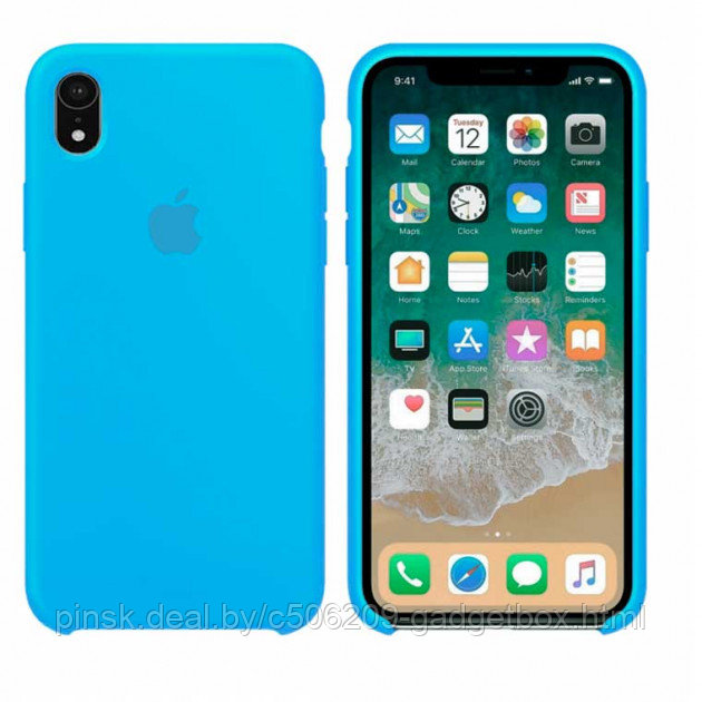 Чехол Silicone Case для Apple iPhone XR, #16 Blue (Голубой) - фото 1 - id-p146124405