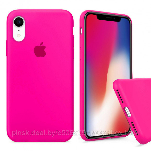 Чехол Silicone Case для Apple iPhone XR, #47 Barbie pink (Розовый неон) - фото 1 - id-p146124436