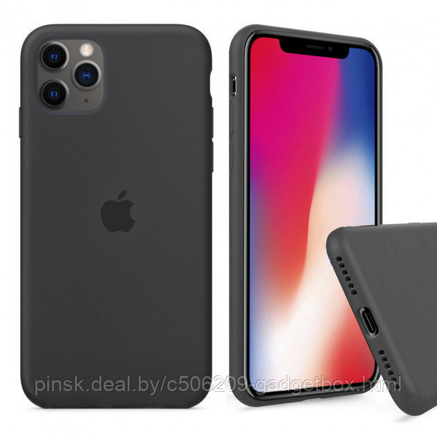 Чехол Silicone Case для Apple iPhone 11, #15 Dark Gray (Темно-серый) - фото 2 - id-p146124474