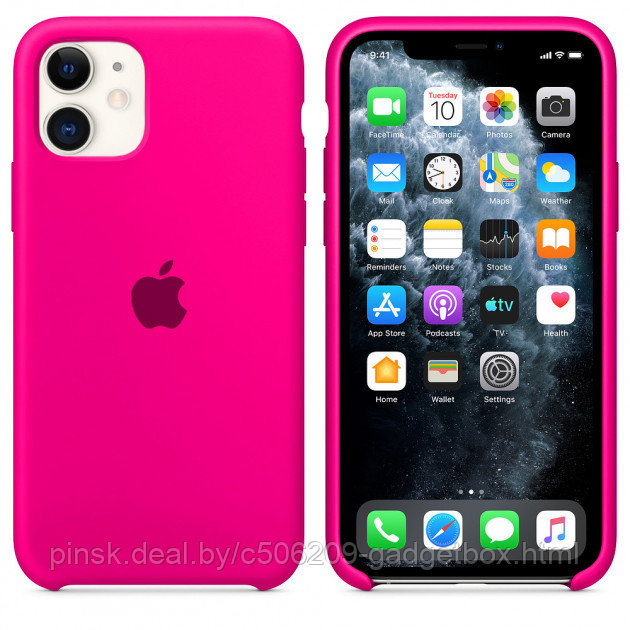 Чехол Silicone Case для Apple iPhone 11 Pro, #47 Barbie pink (Розовый неон) - фото 1 - id-p146124576
