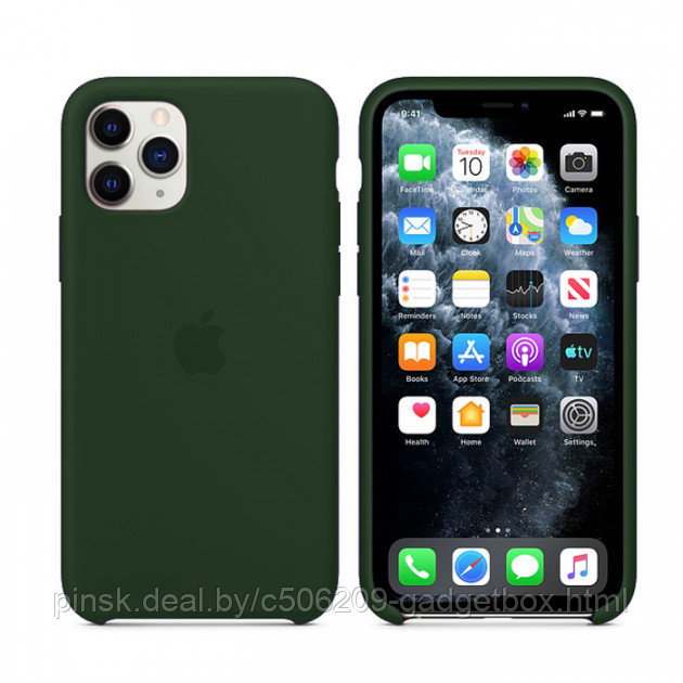Чехол Silicone Case для Apple iPhone 11 Pro, #48 Dark Green (Темно-зеленый) - фото 1 - id-p146124577