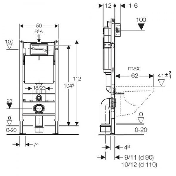 ИНСТАЛЛЯЦИЯ ДЛЯ УНИТАЗА GEBERIT DUOFIX DELTA 458.126.00.1 - фото 2 - id-p146140262