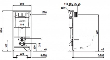 ИНСТАЛЛЯЦИЯ ДЛЯ УНИТАЗА LAUFEN LIS CW2, 112X50X14, 8946610000001 - фото 2 - id-p146147549