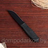 Нож тактический "Альфа", клинок 11см, со стеклобоем, черный, фото 4