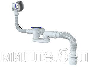 Сифон для ванны и глубокого поддона автомат с переливом и гибким соединением д.40х 40/50, Unicorn (Сифон 1