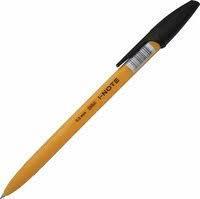 Ручка шариковая синяя I-NOTE, пластиковый желтый корпус, 0,5 черная