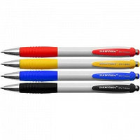 Ручка автоматическая синяя "Darvish" корпус белый с цветным резиновым держателем