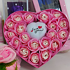 Набор из мыльных роз "Сердечко" со светящимся сердцем внутри, фото 5