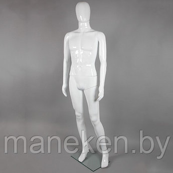 Манекен мужской ростовой без лица, белый глянец MA-2W