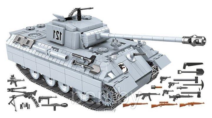 100064 Конструктор Quanguan Танк "Пантера" «Panther», 990 деталей, аналог LEGO (Лего) - фото 3 - id-p146204205