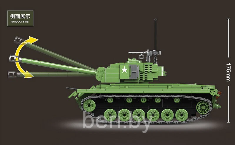 100065 Конструктор Quanguan "Американский танк M26 Pershing ", 1013 деталей, аналог LEGO (Лего) - фото 4 - id-p146204712