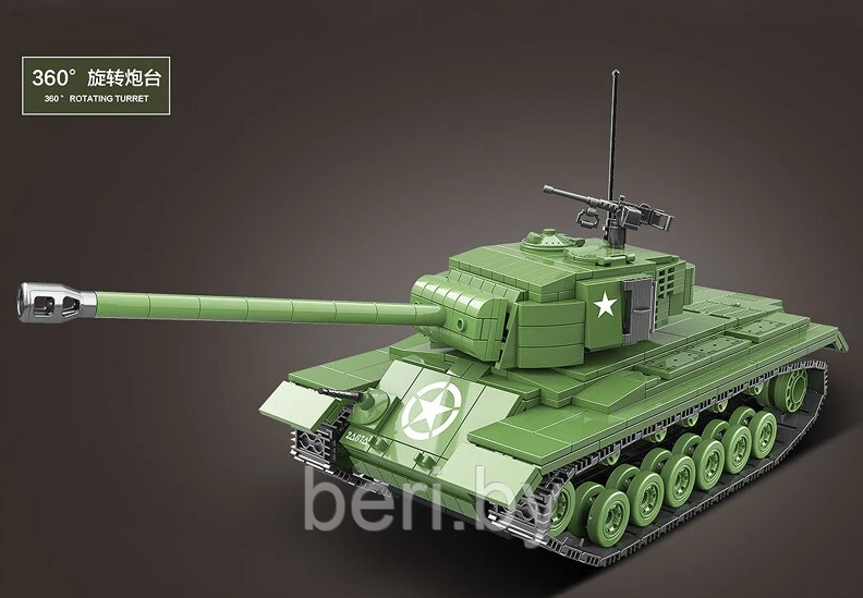100065 Конструктор Quanguan "Американский танк M26 Pershing ", 1013 деталей, аналог LEGO (Лего) - фото 3 - id-p146204712