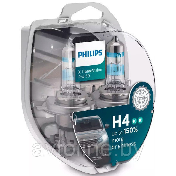 Автомобильная лампа PHILIPS H4 X-tremeVision Pro150 (комплект 2шт) 12342XVPS2