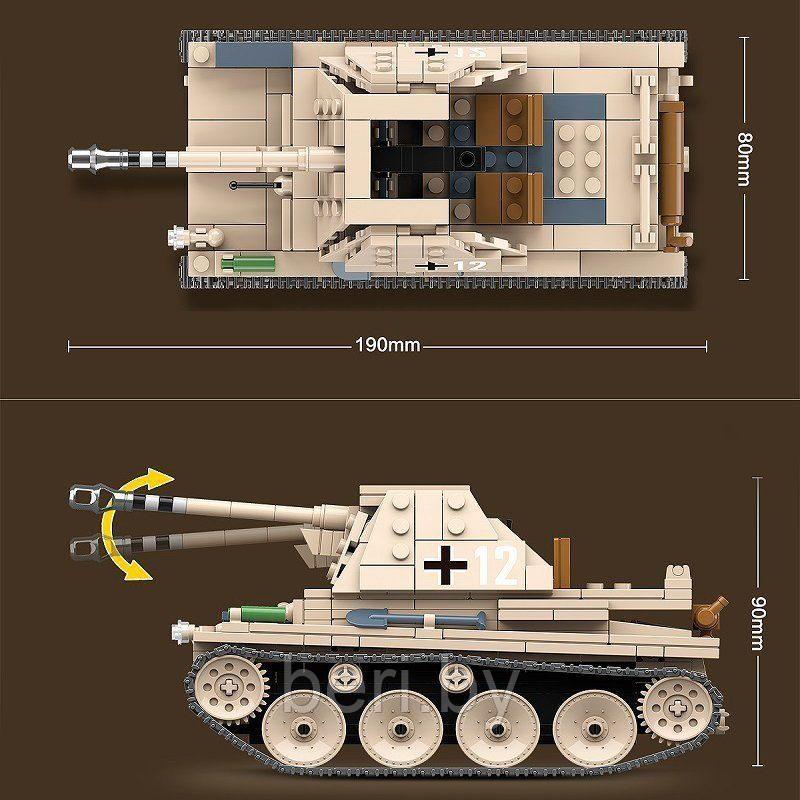 100083 Конструктор Quanguan "Немецкая противотанковая САУ" Marder III, 608 деталей, аналог LEGO - фото 6 - id-p146215173