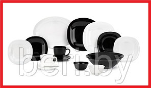 P8043 Набор тарелок, набор посуды Luminarc Carine Black&White, 38 предметов, 6 персон
