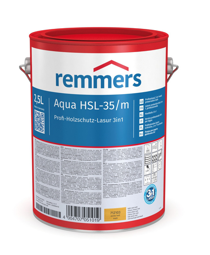 Remmers Aqua HSL-35/m Profi Holzschutz Lasur 3in1, 0,75 л - Защитная водная лазурь для древесины | Реммерс - фото 1 - id-p146246038