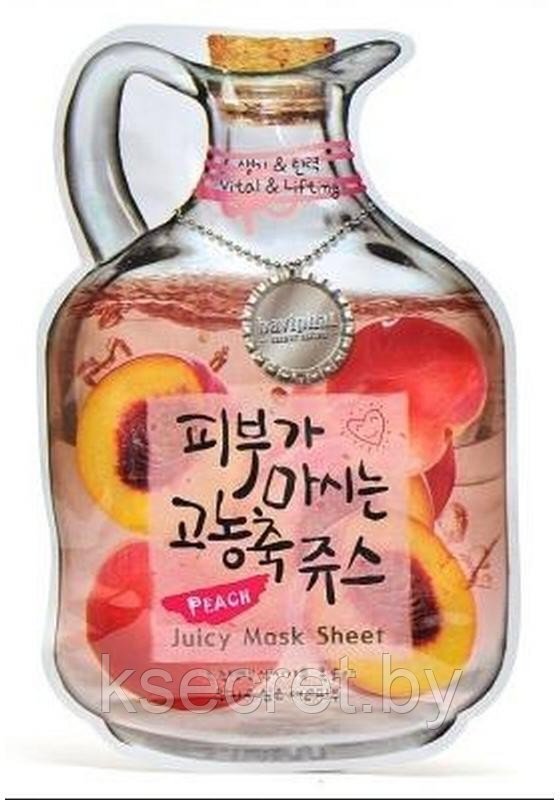 Маска тканевая фруктовая Baviphat Juicy Peach Mask Sheet - фото 1 - id-p146246689