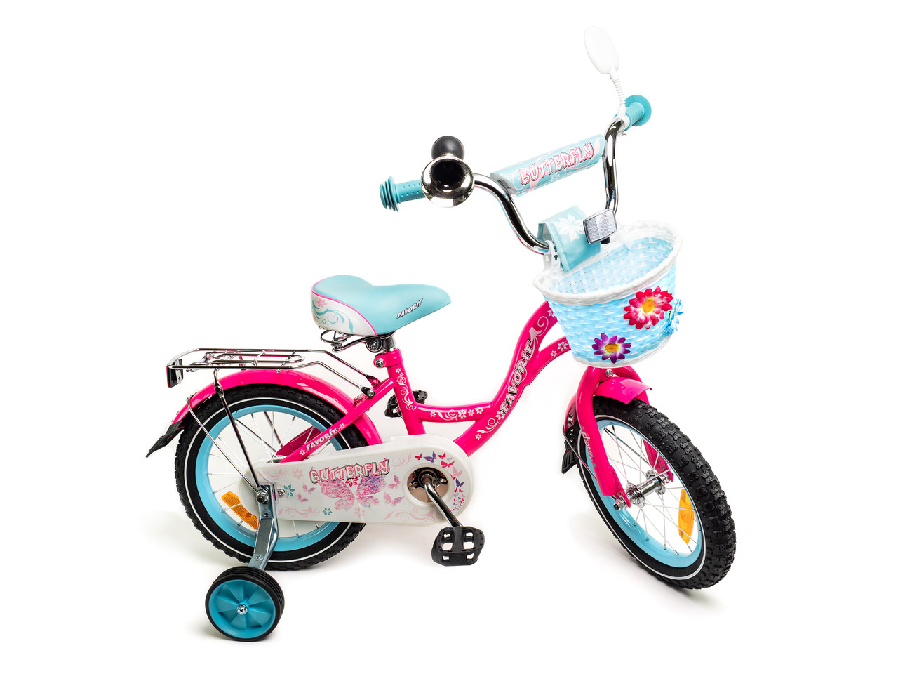 Детский велосипед Favorit Butterfly 16" розово-голубой