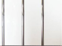 Панель ПВХ 3-х секционная белая с вставкой серебро Деко Стар