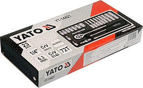 Набор инструмента 1/4" [23пр.] CrV "Yato" YT-14421, фото 2