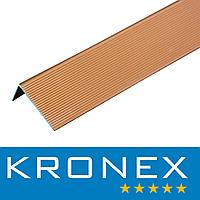 Угол завершающий алюминиевый KRONEX 51,5*30*3000 мм. сосна RAL 8003