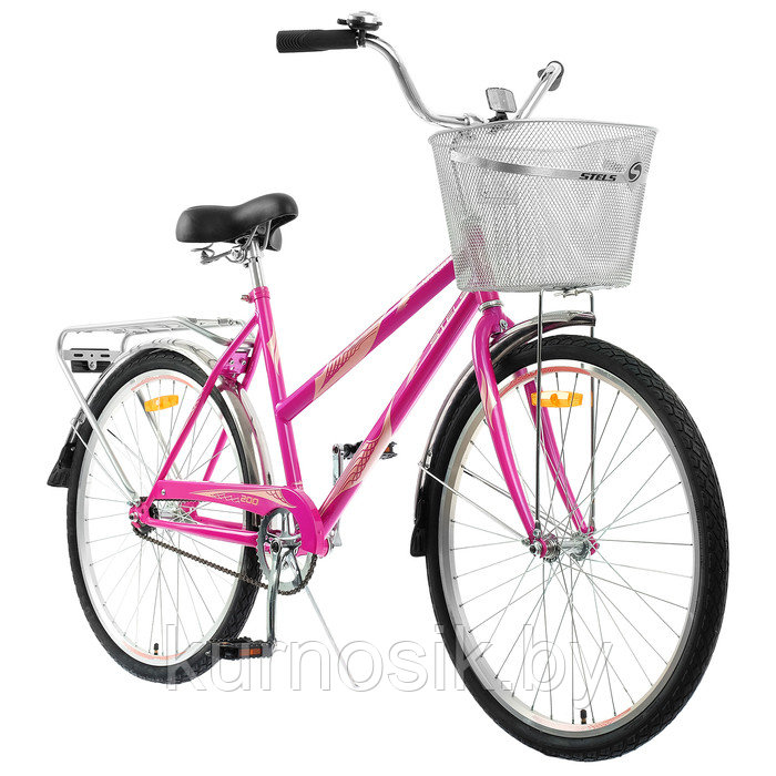 Велосипед женский Stels Navigator-200 Lady 26" с корзиной арт.Z010 малиновый - фото 1 - id-p146289063
