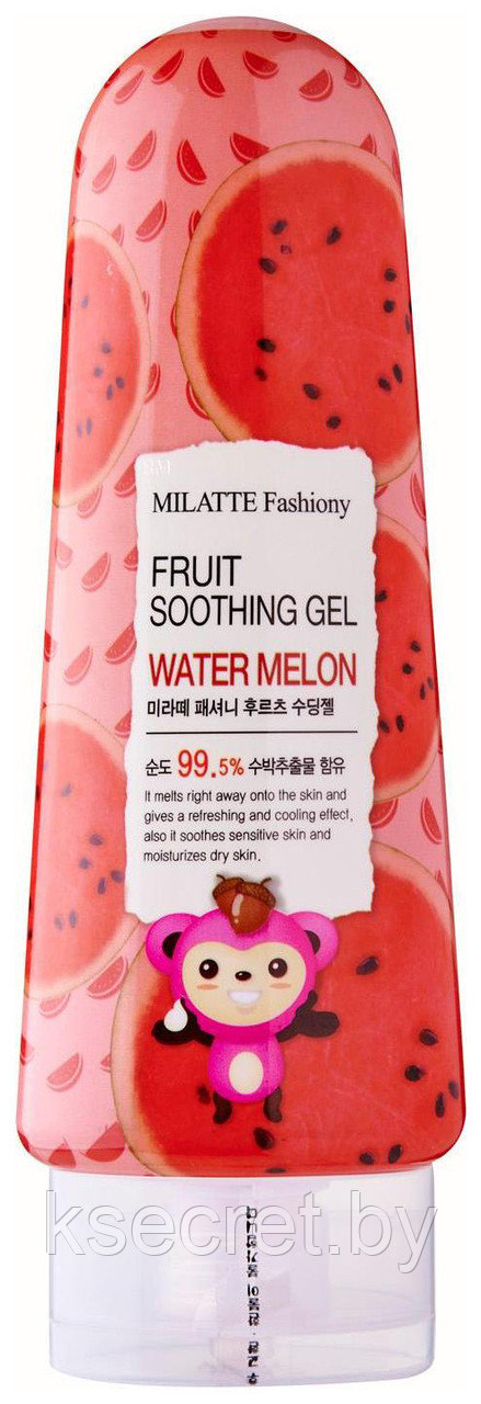 МЛТ Гель для лица и тела многофункциональный MILATTE FASHIONY FRUIT SOOTHING GEL - WATER MELON 200гр - фото 2 - id-p146296454