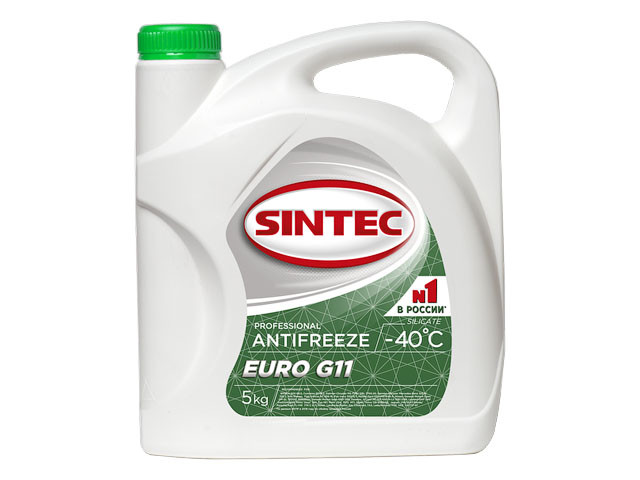 Антифриз Sintec-40 G11 Euro (зеленый) 5кг - фото 1 - id-p146299586