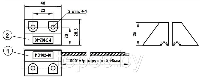 ИО 102-40 А(Б)2П Извещатель охранный точечный магнитоконтактный взрывозащищённый 0Ex iа IIВ T6 Ga Х - фото 4 - id-p146299856