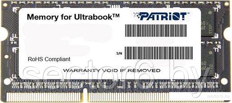 Оперативная память Patriot Memory for Ultrabook 4GB DDR3 SO-DIMM PC3-12800 (PSD34G1600L2S), фото 2