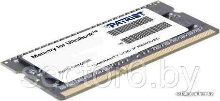 Оперативная память Patriot Memory for Ultrabook 4GB DDR3 SO-DIMM PC3-12800 (PSD34G1600L2S), фото 2