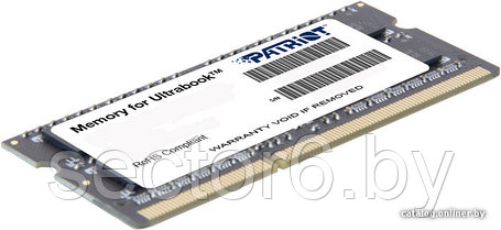Оперативная память Patriot Memory for Ultrabook 4GB DDR3 SO-DIMM PC3-12800 (PSD34G1600L81S), фото 2